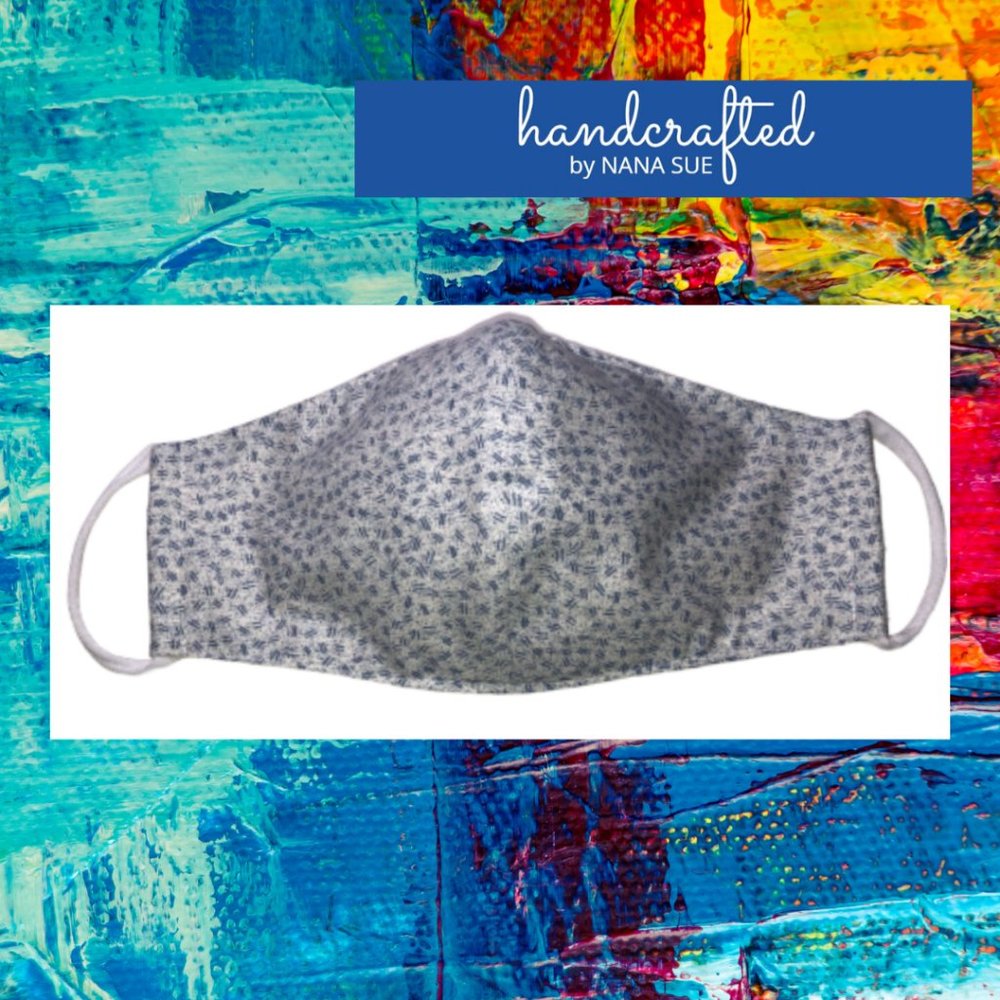 $9 SALE!! BLUE & WHITE CALICO FABRIC MASK
